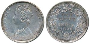 Victoria Empress, Silver Rupee, 1898, Bombay Mint, C2 / I / B incuse, (Prid 184). Very Fin