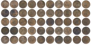 George V, Bronze ¼ Anna, 1912 Calcutta Mint, (Prid 658); 1913, Calcutta Mint, (Prid 658 & 