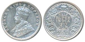 George V, Silver ½ Rupee, 1917, Bombay Mint, (Prid 341). Uncirculated.