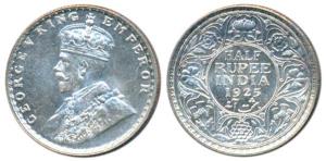 George V, Silver ½ Rupee, 1925, Bombay Mint, (Prid 347). Uncirculated.