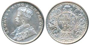 George V, Silver ½ Rupee, 1926, Bombay Mint, (Prid 348). About Uncirculated.