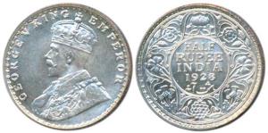 George V, Silver ½ Rupee, 1928, Bombay Mint; (Prid 349). Uncirculated.