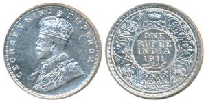 George V, Silver Rupee, 1911, Bombay Mint, (Prid 217). Uncirculated, Scarce.