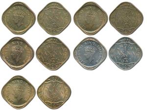 George VI, Cupro-Nickel and Nickel Brass ½ Anna, 1942, Bombay Mint, (Prid 990); 1943, 1944