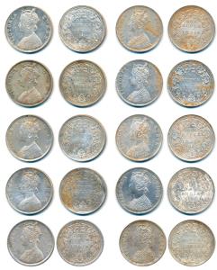 Victoria Queen, Silver Rupee, 1862 (10), Bombay Mint, B / II 0 / 0, (Prid 58); B / II / 1 