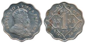 Edward VII, Cupro-Nickel Anna, 1910, Bombay Mint, (Prid 929). Very Fine+, Scarce.