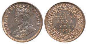 George V, Bronze ¼ Anna, 1916, Calcutta Mint, (Prid 651). Brilliant Uncirculated, Superb M