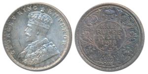 George V, Silver ½ Rupee, 1918, Bombay Mint, (Prid 342). About Uncirculated.