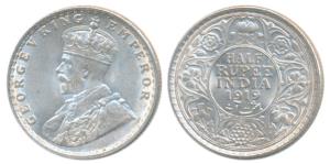 George V, Silver ½ Rupee, 1919, Bombay Mint, (Prid 343). About Uncirculated.