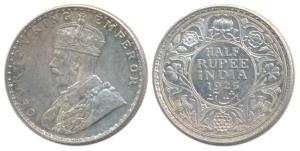 George V, Silver ½ Rupee, 1925, Bombay Mint, (Prid 347). Uncirculated.