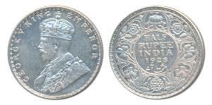 George V, Silver ½ Rupee, 1928, Bombay Mint (Prid 349). Nice mint luster, Extremely Fine.
