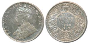 George V, Silver ½ Rupee, 1928, Bombay Mint. (Prid 349). Extremely Fine.