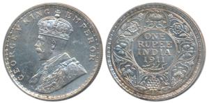 George V, Silver Rupee, 1911, Bombay Mint, (Prid 217). About Uncirculated, Scarce.