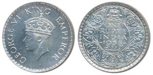 George VI, Silver Rupee, 1938, Bombay Mint, A / I / with Dot, (Prid 234). Extremely Fine, 
