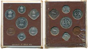 1950 Proof Set, set of 7, Pice, ½, 1 and 2 Annas, Rupee, ½ and ¼, Bombay Mint. Proof, in i
