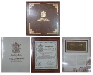 Gold Bank Notes of different denominations of Antigua & Barbuda to commemorate the entry i