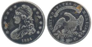 United States of America, Silver 50 Cents / ½ Dollar, 13.23g, 1834, obv. bust of Liberty (