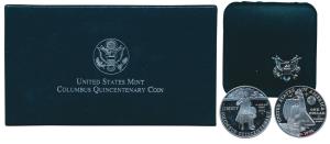 United States of America, Silver Dollar, 27g, 1992, Columbus Quincentenary, 500th Annivers