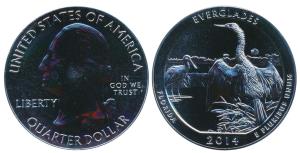 United States of America, Large oversize Silver medallion copy of a circulating USA Quarte