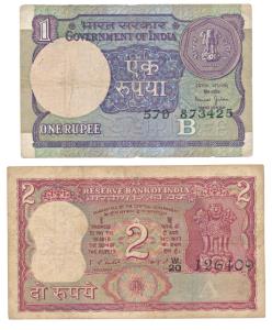 Rupees 2 and Rupee 1, signed Bimal Jalan, and I. G. Patel, Error, Serial number shifted su