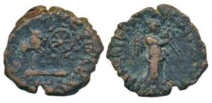 Western Kshatrapas, Abheraka (1st century AD), Copper Unit, 5.32g, obv. Greek Goddess Nike