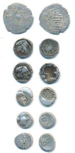 Assorted Lot, Silver Drachm, Western Kshatrapas (2), the first Error, Brockage; the second