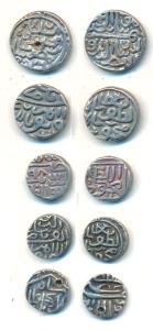 Mahmud Shah I and later rulers; Silver Tanka. Very Fine+. (5)