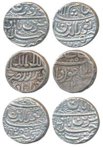 Jahangir (AH 1014-1037, 1605-1627 AD), Silver Rupee (3), Ahmedabad Mint, Muzaiyan Couplet,