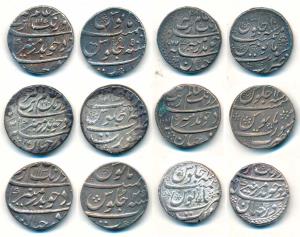 Aurangzeb, Silver Rupee (6), Surat Mint, AH 1090/22, 1077/10, 1117/50, 1113/45, 1081/1X, (