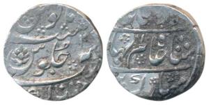 Shah Alam Bahadur, Silver Rupee, Junagadh Mint, RY 2 (KM 348.21). Very Fine, Rare.