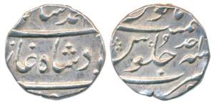 Muhammad Shah, Silver ½ Rupee, 5.77g, Surat Mint, RY Ahd (KM A433.1). Very Fine+, Rare.