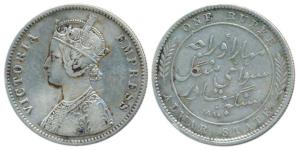 Mangal Singh, Silver Rupee, 11.56g, Calcutta Mint, with the name of Victoria, 1880 AD (KM 