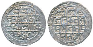 Lakshmi Narayan (SE 1509-1549, 1587-1627 AD), Silver Tanka, 10g, Sk 1509/98, legend in 4 l