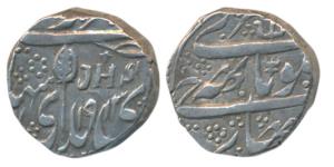 Gulab Singh (VS 1903-1913, 1846-1856 AD), Silver Rupee, 10.74g, Srinagar Mint, with initia