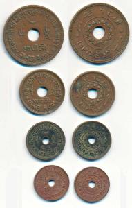 Vijayrajji, Set of 4, Copper Dhinglo, Dhabu, Payalo and Adhio, in the name of George VI, V