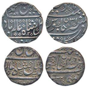 Mysore, Krishna Raja Wodeyar, Silver Rupee, in the name of Shah Alam II, RY 46; French Ind