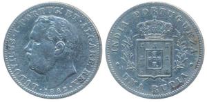 Luis I (Ludwig), Silver Uma Rupia, 1882. Very Fine.
