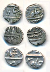 Malabar Coast, Mumbai Mint, Silver 1/5 Rupee (2), in the name of Alamgir II (KM 275); Silv