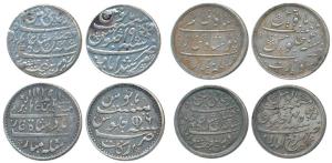 Silver Rupee (4), Bombay Presidency, Surat Mint, AH 1215/46 ; Bengal Presidency, Farrukhab