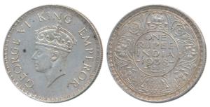 George VI, Silver Rupee, 1938, Bombay Mint, A / I / with Dot, (Prid 234). Very Fine+, Scar