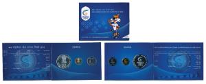 2010 Uncirculated Set, XIX Commonwealth Games Delhi, set of 3, Rupees 2 to Rupees 100. In 