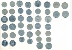 Assorted Copper Nickel Crowns (7), Minors (14), Great Britain, Gurnsey, Philippines, USSR 