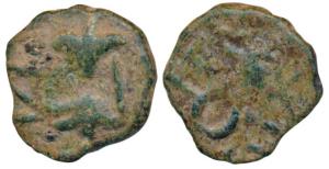 Western Kshatrapas, Kshaharata Family, Bhumaka (c. 1st century AD), Copper fractional Unit