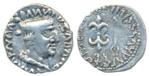 Western Kshatrapas, Kshaharata Family, Nahapana, Silver Drachma, 2.32g, obv. bust of king 