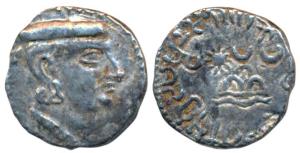 Western Kshatrapas, Kardamaka Family, Chashtana son of Ghsamotika, as Mahakshatrapa, Silve