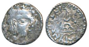 Western Kshatrapas, Kardamaka Family, Chashtana son of Ghsamotika, as Mahakshatrapa, Silve