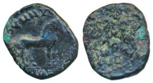 Western Kshatrapas, Copper Unit, 1.23g, Kardamaka Family, Damzada I son of Ghsamotika, (c 