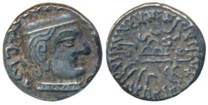 Western Kshatrapas, Kardamaka Family, Damsena, son of Rudrasimha I, as Mahakshatrapa, SE 1