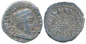 Western Kshatrapas, Kardamaka Family, Damsena, son of Rudrasimha I, as Mahaskhatrapa, SE 1