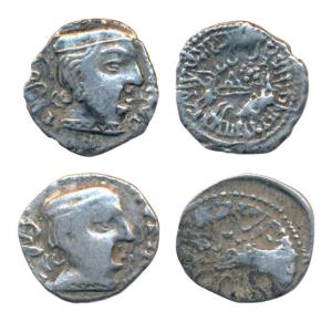 Western Kshatrapas, Kardamaka Family, Damsena, son of Rudrasimha I, as Kshatrapa, SE 158, 